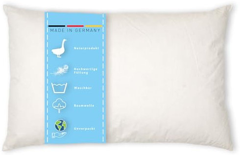 Kissenoutlet24 Federkissen 50x60cm Füllung 640g Bezug Baumwolle Farbe Creme Made in Germany