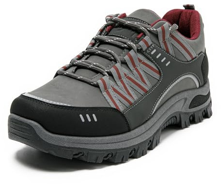 JOMIX Scarpe Outdoor Donna Trekking Semi Impermeabile Sneakers Low Cut Antiscivolo Traspiranti Leggere Scarpe Camminata da Montagna Campeggio Escursioni e Viaggi WOS255035 Grigio 41