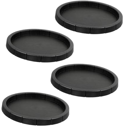EPIGEIST Lot De 4 Gamelles en Plastique Noir pour Reptiles Bol d'eau Rond, Taille Moyenne, Distributeur Alimentaire Pratique pour Terrarium, Adapté Aux Lézards Et Petits Reptiles