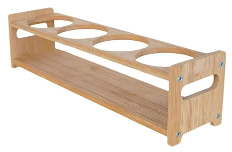 Ronyme Support de rangement rectangulaire pour bouteilles d'huile, présentoir à fentes, étagère pour distributeur d'huile, 4 trous, pour cuisine,