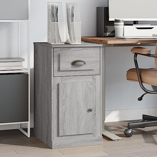 Armadietto grigio Sonoma con cassetto e porta, 40 x 50 x 75 cm, versatile spazio per soggiorno e ufficio, montaggio con porta flessibile, materiale durevole