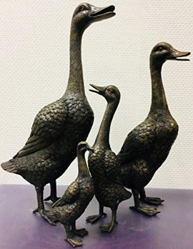 lyxiga bronsfigurer set ankfamiljen brons/guld 15 x 15 x H. 53 cm - Lyxiga Decofigurer
