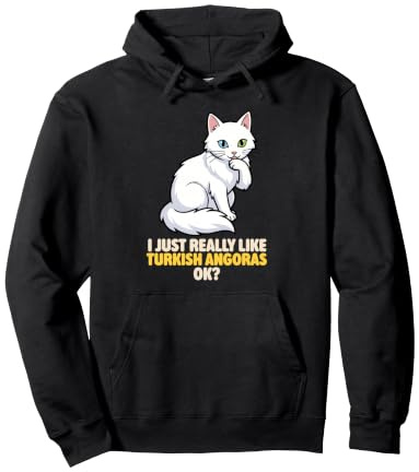 J'aime Vraiment Les Angoras turcs Ok Animal Lover Cute Cat Sweat à Capuche