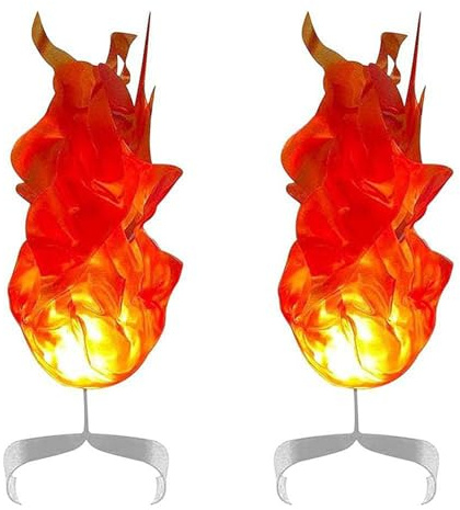 Juyutdey 2X Halloween Magic Fire Ball on the Hand Home LED Decoration Fireball Exquisite Ornaments Party Red