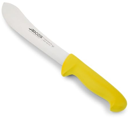 Arcos Serie 2900 - Cuchillo Carnicero - Hoja de Acero Inoxidable NITRUM de 200 mm - Mango inyectado en Polipropileno Color amarillo
