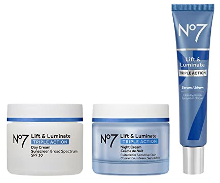 No7 Lift & Luminate Triple Action Skincare Set, 3-Piece Kit