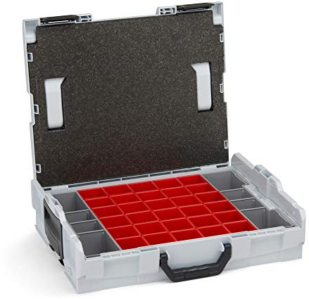 Sortierbox klein Schrauben | L-BOXX 102 (grau) mit Insetboxenset A3 | Profi Werkzeugkoffer leer inkl. Sortimentskasten Einsätze