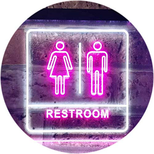 ADVPRO Men Women Toilet Restroom WC Dual Color LED Neon Sign White & Purple 16 x 12 st6s43-i1029-wp