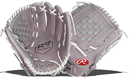 Rawlings R9sb120-3g-3/0 Gant de Softball Fille, Gris/Blanc, 30,4 cm