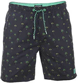 riverso Rivkai - Bañador corto para hombre (100 % poliéster, con cordón, estampado en negro, azul, verde oliva, S, M, L, XL, XXL, 3XL, 4XL, 5XL)