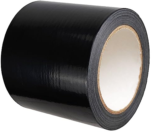 Autrends Black Seal Tape, 4 x 100' Vapor Barrier Tape Polyethylene Sealing Moisture Barrier Seam, Black Vinyl Tape for Crawlspaces, Repair, Underlayment Seams, Metal Building Seams