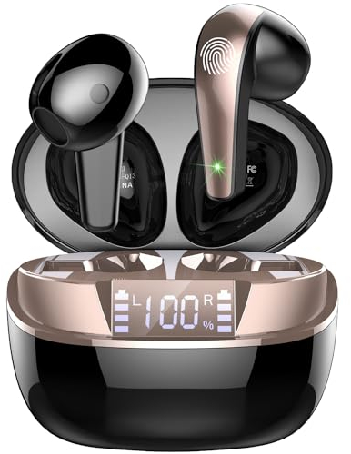 Bluetooth Kopfhörer, Kopfhörer Kabellos Bluetooth 5.3 In Ear Kopfhörer mit 4 Mikrofon, 2024 Neue Kabellose Kopfhörer ENC Lärmreduzierung Earbuds, 40H Tiefer Bass, LED-Anzeige, IP7 Wasserdicht Ohrhörer