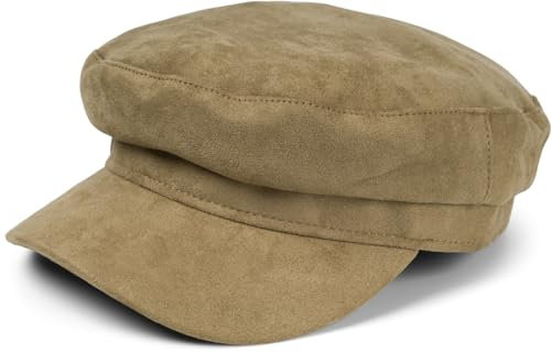 styleBREAKER Gorra Globo de Mujer con Aspecto de Ante Suave, Gorra de Visera, Gorra Bakerboy, Gorra Newsboy 04023091, Color:Verde Oliva