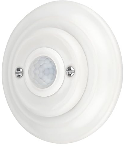 Unterputz Porzellan Retro LED Bewegungsmelder, All-in-One, Serie PR1 weiß