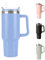 LKH Tumbler with Straw and Lid 40oz/1.1Litre Ergonomic Handle Thermal Travel Mug Stainless Steel Insulated Thermos Coffee Mug Keeps Drink Hot/Cold Leakproof Tumbler Bottle for Tea Coffee Drinks(Blue)