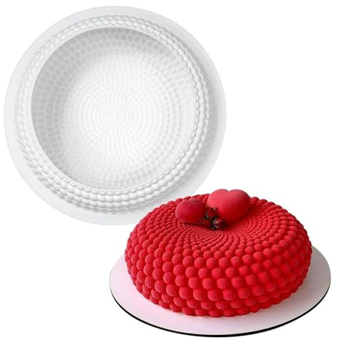 Mousse Cake Molds Round Beaded Design Cake Mold Non-Stick Easy Release Washable Reusable Silicone Mould for Baking Pastries, French Dessert, Mold, Mousse Molds