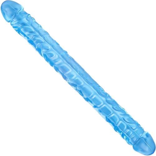 12.8 inch Blue Double Dongs Realistic Double-Ended Dildo, Flexible & Bendable Doubles Sided Dildos Penetrating G spot Anal Long Dildos Women Lesbian Sex Toys Doubles Headed Dildo for Couples Beginner