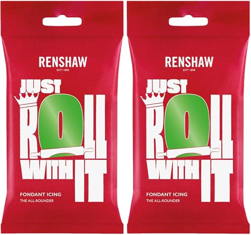 Renshaw Lincoln Green Ready to Roll Fondant Icing, 250 g (Pack of 2)