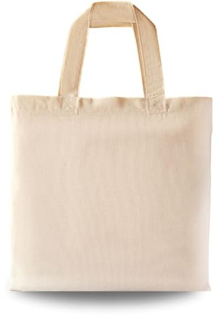 Pack of 10 Small Cotton Canvas Tote Bags, Plain Tote Bags to Decorate, Reusable Blank Canvas Tote Bag -Size 30x30cm Ideal for Painting, Embroidery, Printing & DIY Projects by Kids & Businesses