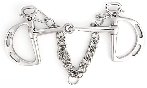 Museruola Kimberwicke in acciaio inossidabile con imboccatura solida e rulli, museruola per il controllo della masticazione del cavallo per l’equitazione e l’addestramento (La bocca del cavallo è