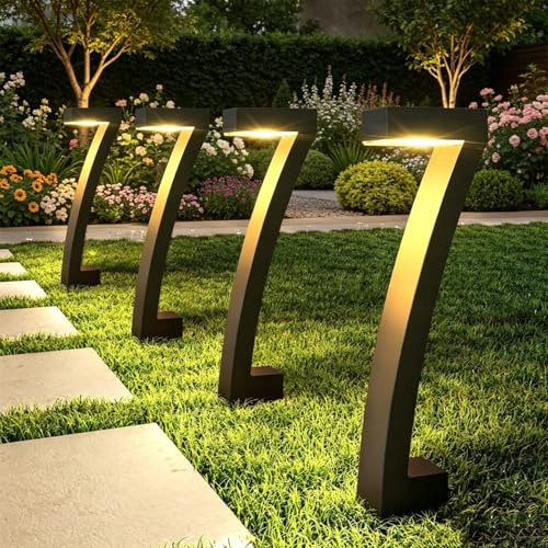 2026 Moderne Luci Solari for Percorsi Dal Design Creativo, Illuminazione Solare for Percorsi, Ip65, 3500k, Sensore Crepuscolare Intelligente, Stabilità a Prova Di Tempesta, Pronte for L'uso(4pc)