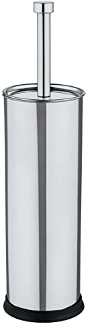 Wenko Exclusiv Escobillero WC, Acero Inoxidable, Plata Brillante, 10x10x40 cm