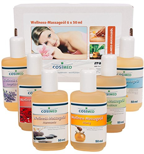 Probierset Wellness-Massageöl, Massage Öl, Physiotherapie 6 Flaschen à 50 ml