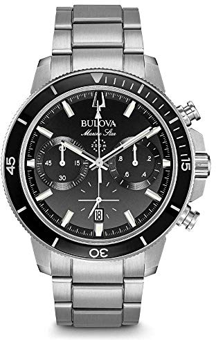 Bulova Herren Chronograph Quarz Uhr mit Edelstahl Armband 96B272