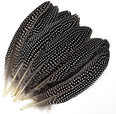 MWOOT 20 stück Natur Dekoration fasan Federn, 15-20 cm läng, Gepunktete Federn Ideal für Kostüme, Hüte, basteln, Zuhause Dekor, DIY