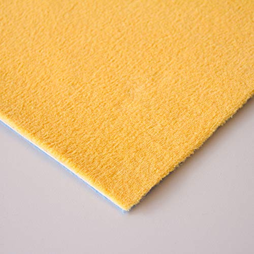 Steffensmeier Velours Teppichboden Verona Meterware | Auslegware für Kinderzimmer Wohnzimmer Schlafzimmer | Gelb, Größe: 200x400 cm