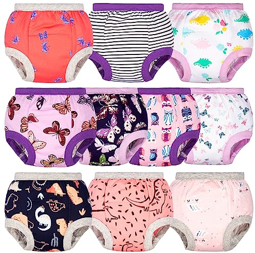 BIG ELEPHANT Baby Girls Training Underwear, Toddler Cotton Potty Training Pants Soft Absorbent, 12-24 Month