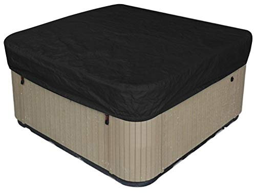 Hot Spring Spa Cover - Foldable, Rain/Snow/Dust Proof, 190T Polyester (Black)