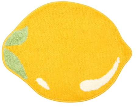 zabeto Zitronen-Badematte, Niedlicher Rutschfester Obstteppich, KüChenmatte, Gelbe Zitrone, Badezimmerdekoration, Lustiger Kinderteppich, Maschinenwaschbar