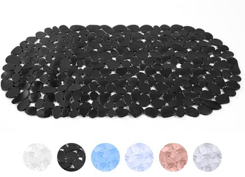 AMFUN Tappeto Doccia Antiscivolo, Tappetino Doccia Antiscivolo, Tappetino da Bagno Ovale, Tappetino da Bagno Resistente Alla Muffa con Ventose per Vasche da Bagno, Pavimenti del Bagno