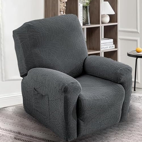 FALANZATH Stretch Sesselbezug 4-Teilig,Stretchhusse für Relaxsessel Mit Taschen,Wasserdicht Sesselbezug für Fernsehsessel,Komplett Sesselschoner Waschbar(4 Stück)
