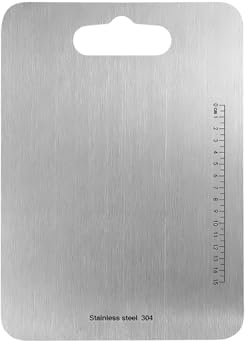 Tagliere in Acciaio Inossidabile 304, Prodotti senza BPA, Antibatterici e Sostenibili, Coperchio Funzionante senza Plastica, Tagliere da Cucina con Bilancia (29 x 20cm)