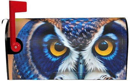 Custodia magnetica per cassetta delle lettere, motivo: gufo blu