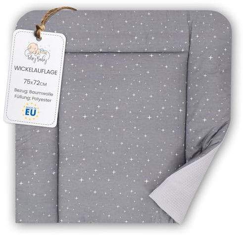 Materassino fasciatoio 75x72 cm - cuscino neonato in cotone lavabile pieghevole e portatile materasso da viaggio tappetino per cassettiera lavatrice e tavolo 75 x 72 Oeko-Tex Galassia