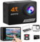 Camlance 4K 60FPS Touchscreen Action Cam mit 64GB Speicherkarte, HD 48MP 40M wasserdichte Unterwasserkamera 8X Zoom, WiFi EIS Helmkamera Fernbedienung Actionkameras, 2 * 1350 Akkus- Zubehör Kits