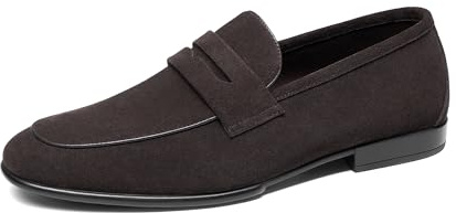 Bruno Marc Men's Leather Loafers Slip On, Penny Suede Dress Comfort Lightweight Soft Sole Shoes,Size 11,Coffee,SBLS26003M-1