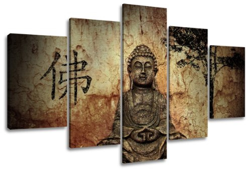 Visario cuadro lienzo Buddha 5 piezas 160x80 cm 5502