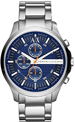 Armani Exchange Watch For Men, Chronograph Movement and 46mm Case Size with Stainless steel, Leather or Silicone strap