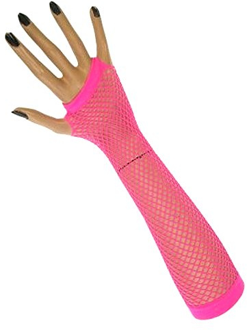 krautwear® Dam fingerlösa näthandskar handvärmare handskar långa, ROSA, En Storlek
