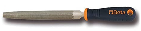 BETA - Lima Mezzotonda a Taglio Mezzodolce 200 mm con Impugnatura Bimateriale Antiscivolo, Lima Professionale per Lavorazione Metallo Plastica e Legno Officina Manutenzione Tecnica, 1719BMA8/M