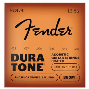 Fender® 860XL Ac. Gitarrsträngar 010/048»860XL DURA-TONE® COATED PHOSPHOR BRONE ACOUSTIC STRINGS« strängar för akustisk gitarr – bollände – 013/056