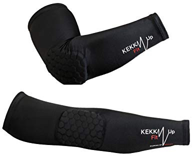 KEKKUPFIT - Basket Elbow Pads - Compression - Arm Warmers - Arm Warmers with Sports Protectors - Basketball - Volleyball - Football Goalkeeper - Handball.