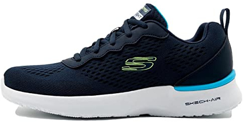 Skechers Skech-air Dynamight Tuned Up, Zapatillas de deporte para Hombre, Navy Engineered Mesh/Pu/Lime Trim, 42.5 EU