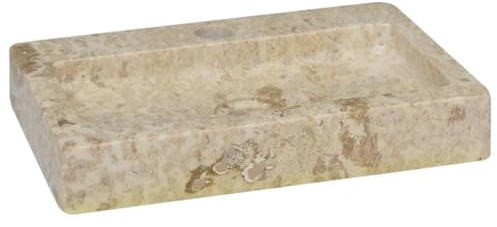 vidaXL Lavabo Mural Salle d'Eau Vasque à Poser de Toilette Lave-mains de Salle de Bain Lavabo de Salle d'Eau Maison Intérieur Crème 38x24x6,5 cm Marbre