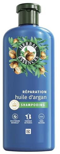 Herbal Essences Réparation Shampoing Huile d'Argan 250ml Cheveux Abîmés. Nutrition Intense pour une Chevelure Douce et Lisse. Ingrédients d'Origine Naturelle*, Sans Silicone, Végan