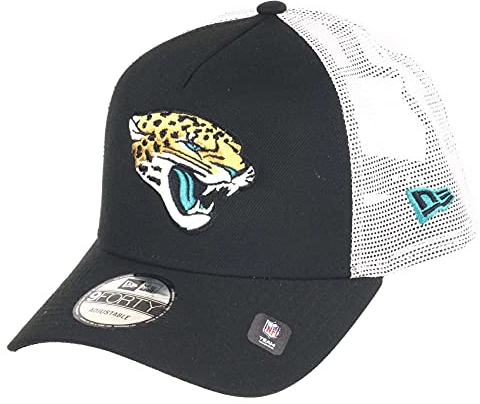 New Era Jacksonville Jaguars NFL White Mesh Trucker 9Forty A-Frame Trucker Cap - One-Size